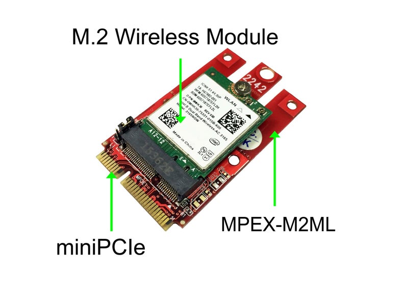 Ableconn MPEX-M2WL Mini PCIe Adapter with M.2 Key E Slot - Support PCIe and USB Based M.2 E Key and A-E Key Module for Mini PCI Express - Work for WiFi & Bluetooth M2 Module, TAA - Image 4